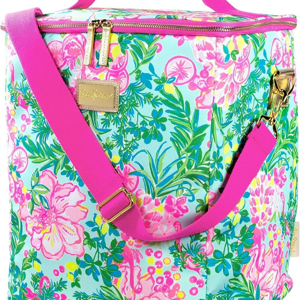 Lilly Pulitzer Fruity Flamingo Wine Carrier  New with Tag